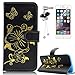 Produktbild iPhone 6S Plus Leder Hülle,iPhone 6 Plus PU Hot Stamping Bronzing Drucken Schmetterling Ledertasche,Sunroyal Retro Elegant Schön Schwarz Butterfly Floral Flowers Blumen Muster Entwurf Book Type Slim Fit Soft Silikon Magnetverschluss Schutzhülle PU Leder Hülle Folio Klapp Etui Wallet Case Kunstleder Tasche Cover mit Standfunktion und Kartenfächer Tasche Wallet Case für Apple iPhone 6S Plus/6 Plus (5.5 Zoll) mit Free Displayschutzfolie und Bling Diamant Anti Staub Schutz Stecker Stöpsel-Black