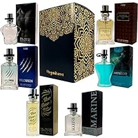 Set de 6 Perfumes de Primera Calidad en Caja de Regalo Para Hombre (Eau de Toilette) .Formulados En Francia 15 ml Cada uno en botella de lujo con caja y atomizador. 6 fragancias concentradas. ref25