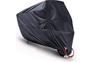CigaMaTe Motorrad Abdeckplane Wasserdicht, Winterfest Motorradplane 190T Nylon Motorradabdeckung Motorradgarage mit Schlossöffnung und Aufbewahrungsbeutel (XL)
