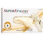 SUPER FINGERS Latex Pudrasız Tek Kullanımlık Koruyucu Eldiven, 100 Adet