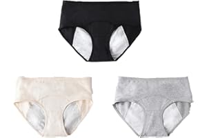 BERGXPERTEN octipa Culottes d’incontinence, anti fuite urinaire lot de 3 Culotte Anti-fuites Physiologique en Coton Lavable avec Zone Absorbante Anti-fuite pour Femmes