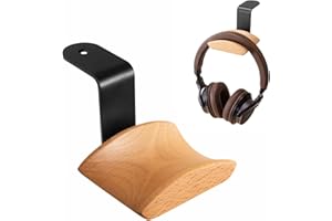 JICHENFANG Support de Casque,Support pour Casque Gaming,Headset Stand,Support de Casque en Bois de Noyer pour Casque Audio, Studio et PC Gaming (Hêtre-Z)