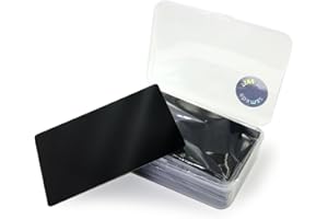 Ebamaz 100PCS Thin Aluminum Alloy Metal Business Cards 3.4 X2.13X0.008 inch for Laser Engrave (Black, Blank)