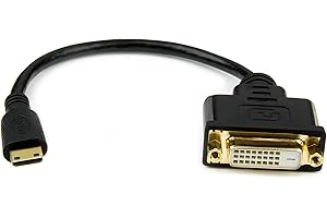 StarTech.com Adaptateur vidéo Mini HDMI vers DVI-D de 20 cm - Convertisseur Mini HDMI vers DVI - M/F - 1920x1200 - Noir (HDCDVIMF8IN)