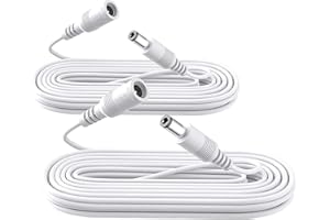 ANLINK 2-Pack 10ft/3M Stromverlängerungskabel, 2PCS DC 12V Netzteil Verlängerungskabel 2.1mm x 5.5mm, kompatibel mit 12V DC Adapter Netzteil oder Ladegerät für CCTV Sicherheitskamera IP Kamera (weiß)