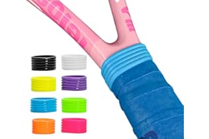 Ulawellor 8 Stück Gummi Ring,Tennisschläger Griffband,Tennisschläger Fix Ringe,Tennisschläger Griffband für Gummi Ring,Griffband für Badminton,Generisch,rutschfest