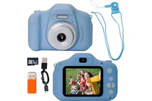 An Shopto Maxi Macchina Fotografica Bambini Blu 48mp Full Hd Sd 32gb Doppia Fotocamera Batteria Ricaricabile Da 1200 Mha Zoom 8x Schermo 2,4 Idea Regalo Compleanno Per Bimbi Da 3 A 10 Anni