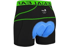 BALEAF Short Cycliste Homme Cuissard Vélo Homme Cycliste Short VTT avec Coussin de Compression à 5 Couches Rembourré Caleçon Vélo Homme Respirant à Séchage Rapide Anti-Glissante