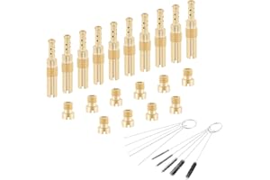 Windance 30 pezzi Kit getto principale carburatore include: 10 ugelli principali carburatore+10 getto pilota lento +10 aghi per spazzole di pulizia, adatti per PWK Keihin OKO CVK PWM (K100-K140)