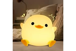 FULYBAO Duck Night Light, Dimmable Nursery Nightlight, Rechargeable Cute Duck Lamps Silicone Squishy Light Up, Bedside Table Lamp for Baby, Kids