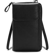 TFKGS Small Crossbody Bag For Women - Leather Triple Compartment Phone Bag With Card Slots