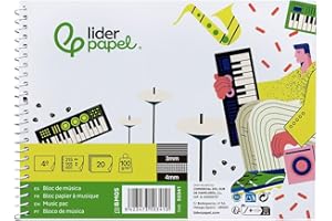 Liderpapel Bloc de musique Pentagramme 3 mm Format paysage 20 feuilles 100 g/m²