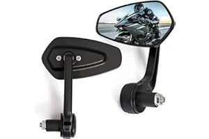 YUJYGAO Espejos Moto Universal, 7/8" 22mm Espejos Retrovisores para Manillar Moto,Lateral Moto para Street Bike Quad Scooter Cruiser Yamaha Z900 Z1000