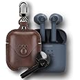 Meyaar Premium Leather Case Cover Only Compatible with Boat Airdopes 138 & 131 Leather Cover for Boat Airdopes 131 & Airdopes 138 - (Only Cover) (Earbuds Not Included) (Dark Brown Leather)