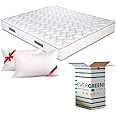 EVERGREENWEB Materasso Matrimoniale in Waterfoam 160x200 Alto 20 cm con Cuscini Memory Foam Gratis Ortopedico Rivestimento Ef