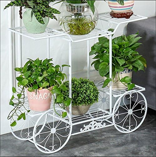 Flower Stand/Garden Cart Stand & Flower Pot Plant Holder Display Rack, 6 Tiers, Parisian Style - Perfect for Home, Garden, Patio (Black) (Color : 3)