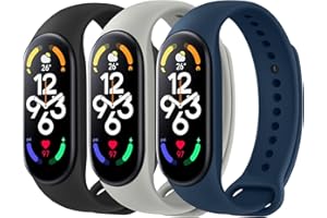 Wanme Silicone Bracelet Compatible avec Xiaomi Mi Band 7, Bracelet de Remplacement en Silicone Réglable pour Xiaomi Mi Band 7