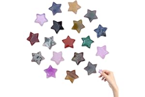DALAETUS 18 Pezzi Cristallo Naturale a Forma di Stella, 2cm Pietre Preziose di Stella di Cristallo Curative Multicolori, Cristalli di Chakra per Equilibrio, Decorazione, Meditazione, Regali Ideali