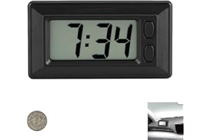 GMHLLES Small Digital Clock Car Clock LCD Digital Clock Mini Clock Car Clocks for Dashboard Easy To Read Date Time Large Numbers Battery Powered For Home Office Extra 1 Spare Button Battery