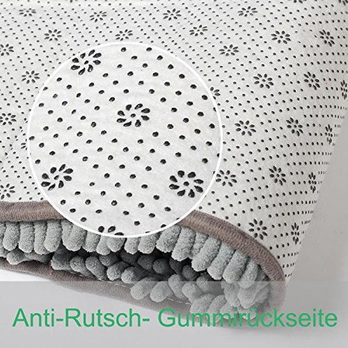 Badematte rutschfester Badvorleger 40 x 60cm Haltbarkeit und Umweltschutz, für die auch Küche und Fremdenzimmer grau Bugat - 3
