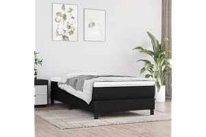 ‎VIDAXL vidaXL Łóżko kontynentalne, czarne, obite tkaniną, 90x200 cm, łóżko, rama łóżka, mebel do sypialni, łóżka, ramy łóżek, meble do sypialni