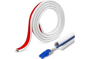 YOUSHANGRO 3M Minikabelkanäle Selbstd Weiß Flexibler Semicircular Kabelkanal für Wand und Boden Kabelabdeckung Kabelschacht zur Kabelorganiation in Haus, Büro Schule