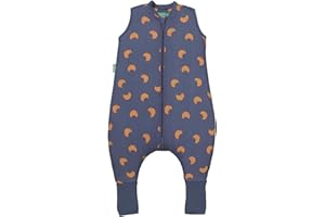 MOLIS & CO molis&co - Pijama Manta con Calcetines Antideslizantes 2.5 TOG - 80 cm (2 años) - Ideal para Invierno - 100% algodón (Oeko-Tex 100) - Croissants