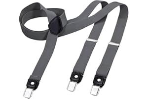 DonDon Hosenträger für Herren schmal 2,5 cm mit 3 extra starken Hosenträger Clips in Y-Form – elastisch und längenverstellbar