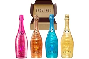 ENOVINOS THE WINE BRAND Pack AVIVA Pink Gold, Blue, Gold y Rose - 4 Botellas Vino Espumoso AVIVA - Envío 24H - Mejor Selección ENOVINOS