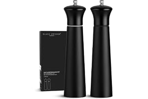 Black Sweden Home® Design Salt- och pepparkvarn Svart Vit - 22cm - Keramikkvarn - Stor kryddkvarn - Salt- och pepparkvarn Set