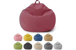 Chingcoo Puff för barn och vuxna, endast klädsel (utan fyllning), sittpuff för sovrum, kontor, vardagsrum, terrass