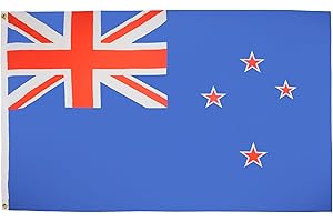 AZ FLAG - Bandera Nueva Zelanda - 90x60 cm - Bandera Neozelandésa 100% Poliéster Con Ojales de Metal integrados - 50g - Colores Vivos Y Resistente A La Decoloración