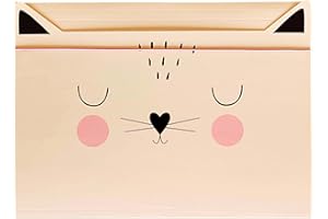 INTERDRUK Elastic Folder A4 - Sturdy Cardboard - Soft-Touch Feel - Printed Inside and Outside - Funny Shape for Kids - Cat