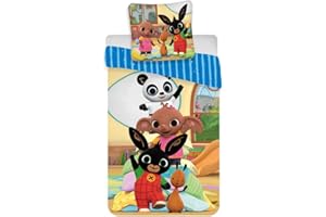 BrandMac Set di biancheria da letto Bing, 2 pezzi, copripiumino reversibile 140 x 200, federa 70 x 90 cm, 100% cotone