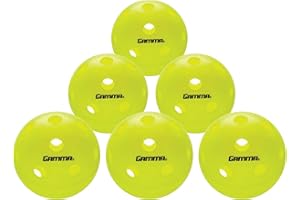 Gamma Sports Photon Intérieur Pickleballs, Plastron Optic Vert Usapa approuvés Pickleball Balles (Lot de 3, Lot de 6, 60 Lot), Photon Indoor Pickleball Balls, 6 Pack