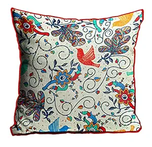 DreamVio Jute Exclusive Decorative Throw/Pillow Covers, Cushion Covers for Living Room, Bed Room, Sofa,Chairs Pack/Set of 1 (Multicolour, Size 12 x 12 Inches)