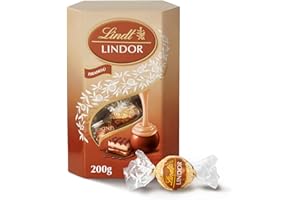 Lindt LINDOR Cornet Tiramisù, Confezione di praline di cioccolato Lindt al gusto Tiramisù, Praline LINDOR con guscio croccante e ripieno d'irresistibile scioglievolezza, Formato 200g