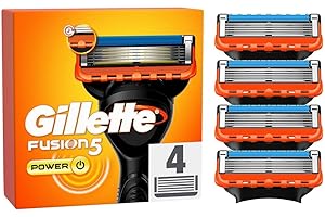 Gillette Fusion 5 Power Cuchillas de Afeitar Hombre, Paquete de 4 Cuchillas de Recambio (el embalaje puede variar)