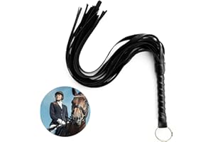 Goerpn Horse Whip Crop with Faux Leather,Riding Crop Paddle Tassel Whips with Anti-Slip Grip Gel Handle for Equestrian Outdoor Training Racing Show Practice Floggers for Cosplay Costume