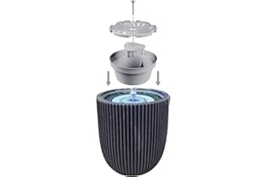 Hydria Water Feature Kit, Turn Any Pot Into a Fountain, Long Rechargeable Battery Life, LED Lights & Remote Control, No Solar, Indoor & Outdoor Fountain, Easy Setup (Pot Not Included), British Brand