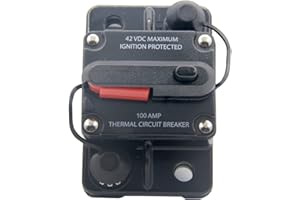 RKURCK 12V- 42VDC 100A Manual Reset Circuit Breaker,Fuse holder for Car Automotive Marine Boat Audio 100Amp