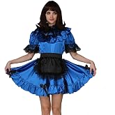 GOceBaby Sissi Lockable Maid Blue Satin Lace Dress Uniform Costume Cross Dress