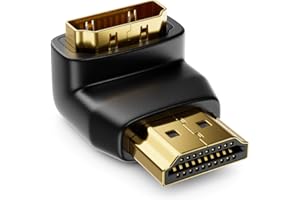 deleyCON adapter kątowy HDMI - kątowy 270° - wtyk HDMI na gniazdo HDMI - pozłacane styki - 3D 1080p FULL HD - Czarny