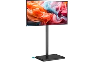 TVON TV Floor Stand for 32 to 60 inch TVs Tall TV Stand with Support Feet, Slim Corner TV Stand Height Adjustable Swivel TVs Stand, Max VESA 400x400mm up to 40kg