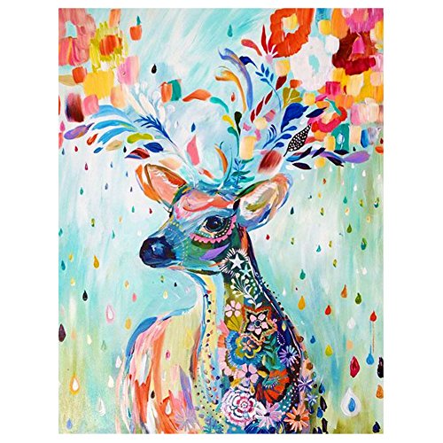 Amazingdeal365 Motiv-süße Reh 5D DIY Diamond Stickerei Malerei Kreuzstich für Balkon,Terasse,Café,Kinderzimmer,Wohnzimmer, Schlafzimmer, Arbeitszimmer usw.