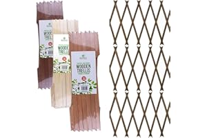 Z&A HOMZ Z&A Wooden Garden Trellis - Expandable Trellis Support Climbing Plant Flowers Fence Panels - Premium Quality Outdoor Garden Wood Trellis - Expand 1.5m Wall Mount - Assorted Color 1.5m x 30cm