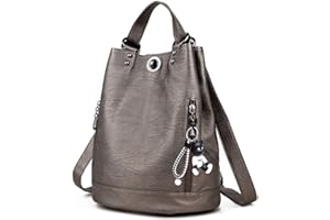 DEERWORD Femme Sac a Dos Sacs à Main Portés Bandouliere Feminin Ados Original PU Cuir 5255 1pc Ensemble
