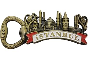 WEDARE MAGNET SOUVENIR Imán de nevera 3D de Estambul Turquía para recuerdo de la colección de abrebotellas de metal, imán de nevera de Estambul, regalo magnético para decoración del hogar y la cocina