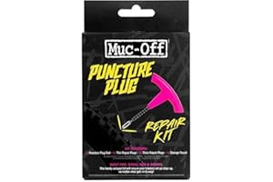 Muc-Off Kit de Mèches Crevaison Pneu Tubeless - Kit de Réparation Pneu Vélo Tubeless - Comprend un Outil 2-en-1 Inséreur-Alésoir, 10 Mèches et une Pochette de Rangement, Noir