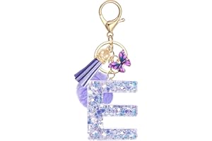 JSRQT Alphabet Initial Letter Keychain Purple